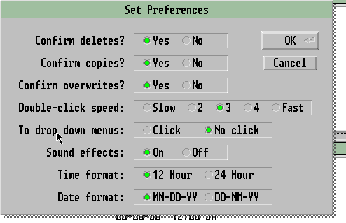 [GEM/5 preferences screen]