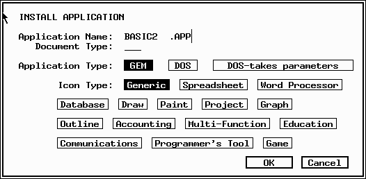 [GEM/1.1 Install Application screen]