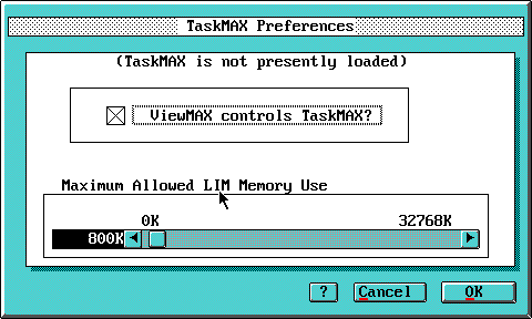 [ViewMAX/2 controls TaskMax]